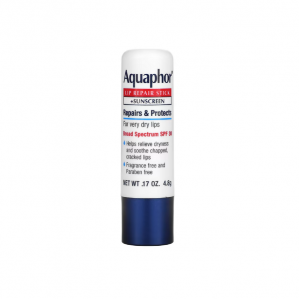 Aquaphor | Lip Repair Stick + Sunscreen SPF 30 - აღმდგენი ტუჩის საცხი მზისგან დამცავით SPF 30