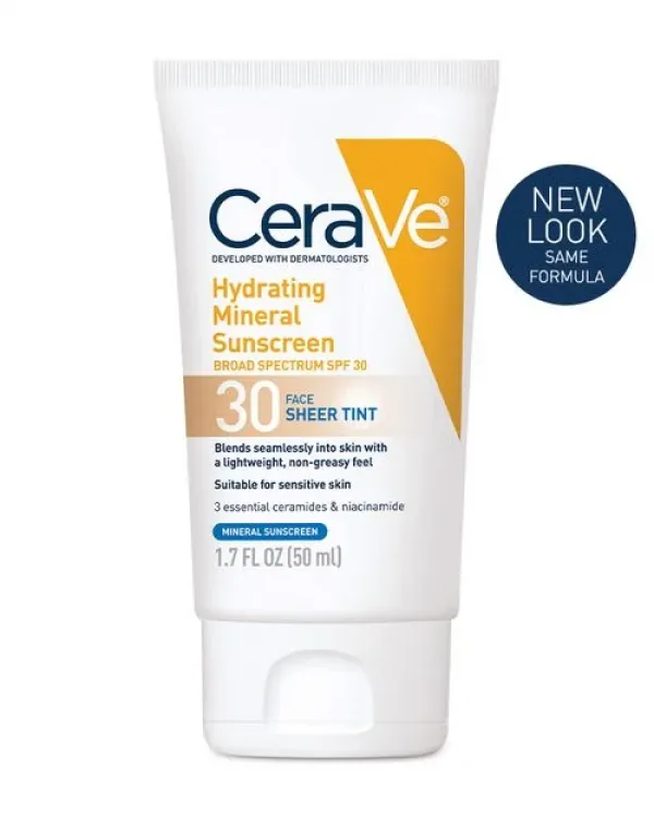  Cerave | Hydrating Mineral Sunscreen SPF 30 Face Sheer Tint 